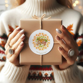 Pegatina de Acción de Gracias del Foliage de Manda