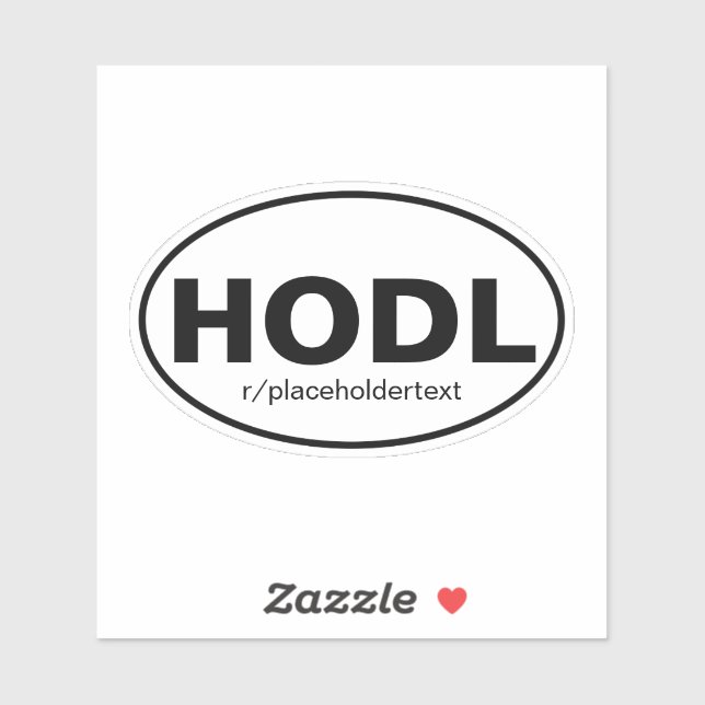 PEGATINA de acciones Oval de estilo Euro de HODL (Hoja)
