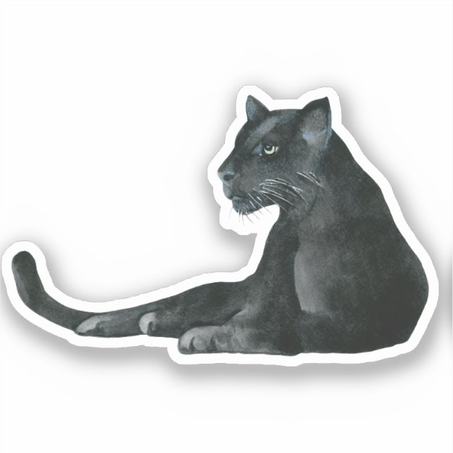 Pegatina de acuarela de Black Panther (Anverso)