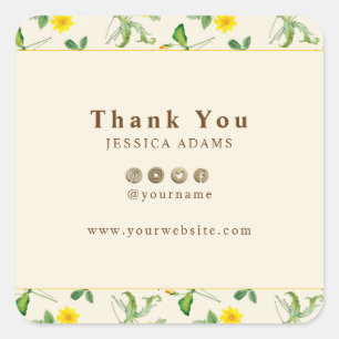 Pegatina de acuarela de girasol amarillo ruso