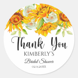 Pegatina de acuarela de girasol para despedida de