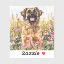Pegatina de acuarela de Leonberger (recortada)