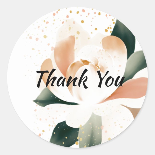 Pegatina de acuarela Peony Gold Speckke (Anverso)