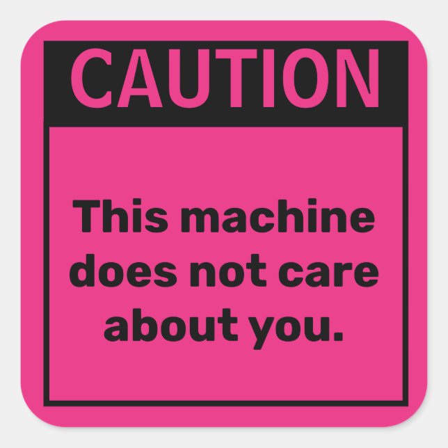 Pegatina de advertencia de parodia con precaución  (Anverso)