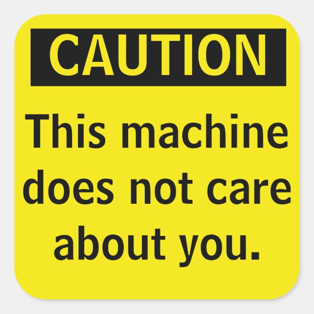 Pegatina de advertencia de parodia con precaución  (Anverso)