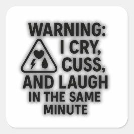 PEGATINA DE ADVERTENCIA - Lloro, lloro y rie