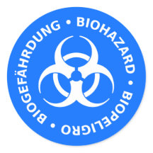 Pegatina de advertencia sobre peligros biológicos