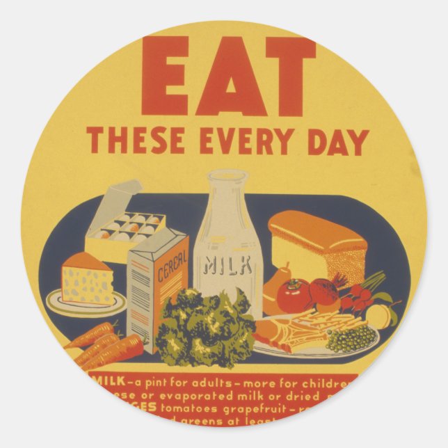 Pegatina de afiches de cosecha de leche (Anverso)