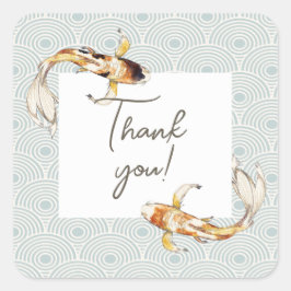 pegatina de agradecimiento de koi japonesa acuarel