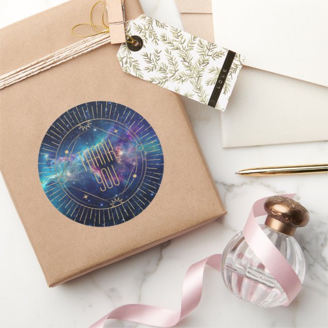 Pegatina de agradecimiento de la luna de la galaxi (Regalar)