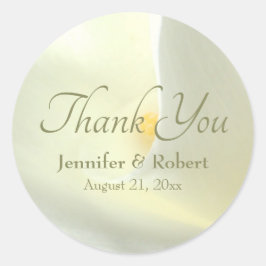 Pegatina de agradecimiento de lirio de Calla blanc