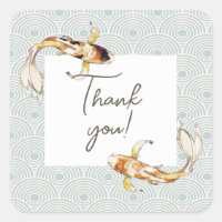 pegatina de agradecimiento de peces koi japoneses 