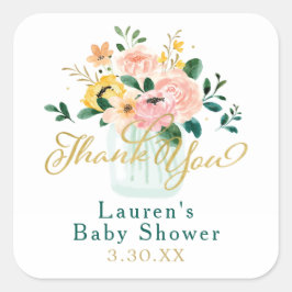 Pegatina de agradecimiento floral de flor silvestr