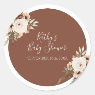 Pegatina de agradecimiento floral terracota Boho A