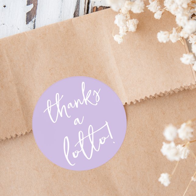 Pegatina de agradecimiento morado Thanks a Lotto p (Subido por el creador)