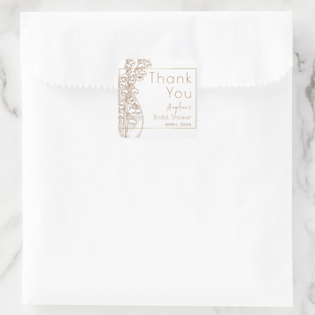 Pegatina de agradecimiento para la ducha de la nov (Bolso)