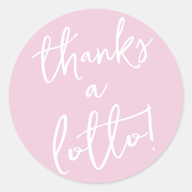 Pegatina de agradecimiento Pink Thanks a Lotto par (Anverso)