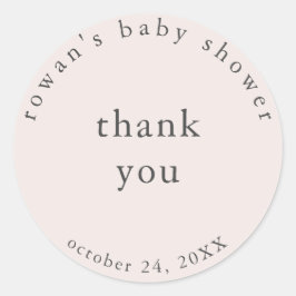 Pegatina De Agradecimientos De Baby Shower Simple