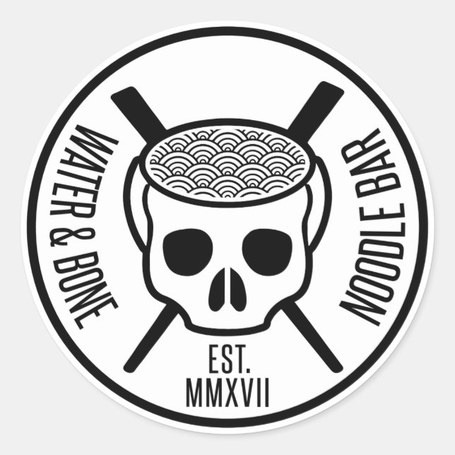 Pegatina DE AGUA Y HUESO (Anverso)