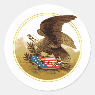 Pegatina de águila estadounidense vintage
