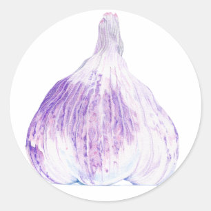 Pegatina de ajo morado