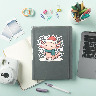 Pegatina de Ajolote Navideño Adorable | Invierno K