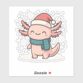 Pegatina de Ajolote Navideño Adorable | Invierno K
