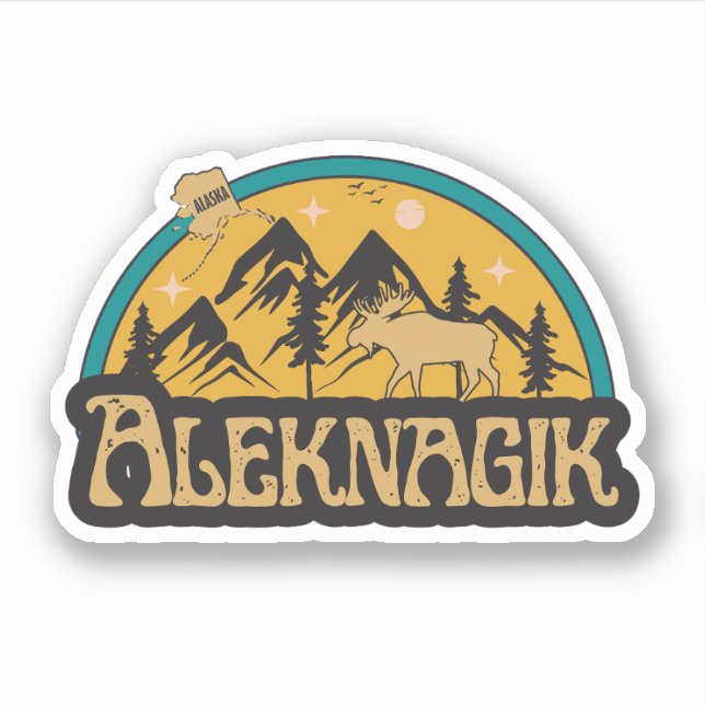 Pegatina de Aleknagik, Alaska (Anverso)