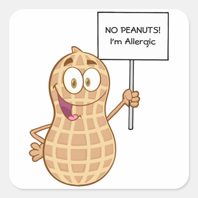 Pegatina de alergia al cacahuete (personalizable) (Anverso)