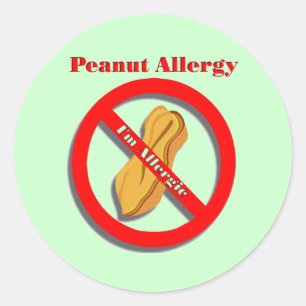 Pegatina de alergia al cacahuete Soy alérgico en v