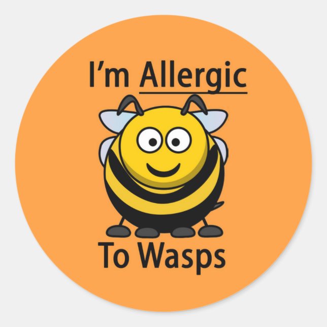 Pegatina de Alerta Alérgica, avispas (Anverso)