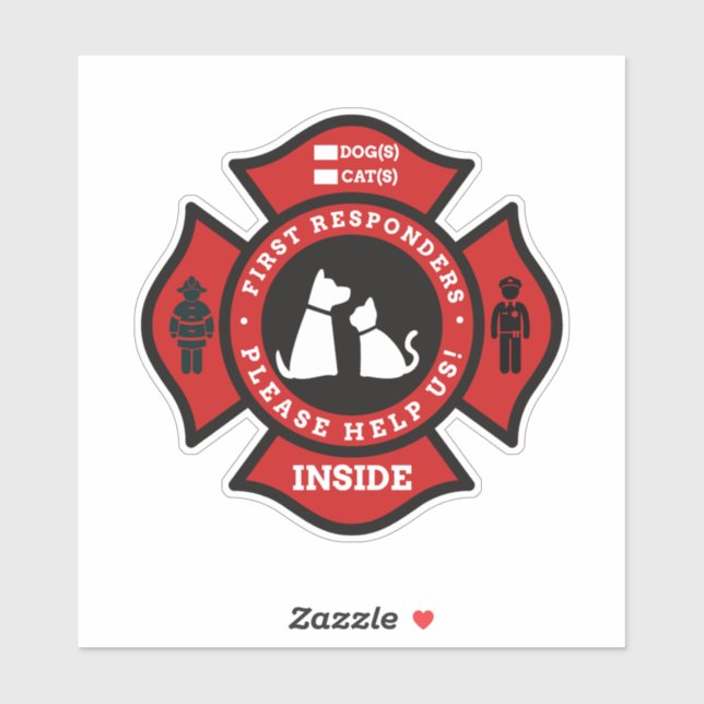 Pegatina de Alerta de Mascota personalizado para e (Hoja)