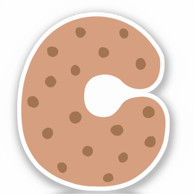 Pegatina de alfabeto, Pegatina de letra C, cookie (Anverso)