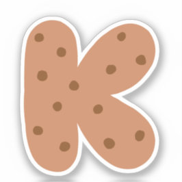 Pegatina de alfabeto, Pegatina de letra K, cookie