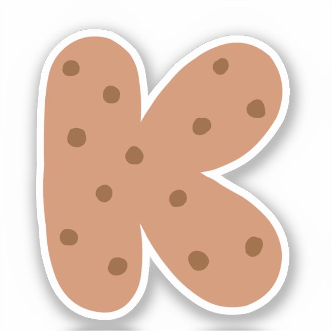 Pegatina de alfabeto, Pegatina de letra K, cookie (Anverso)