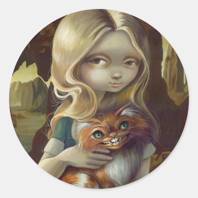 pegatina de "Alicia en un retrato Da Vinci" (Anverso)