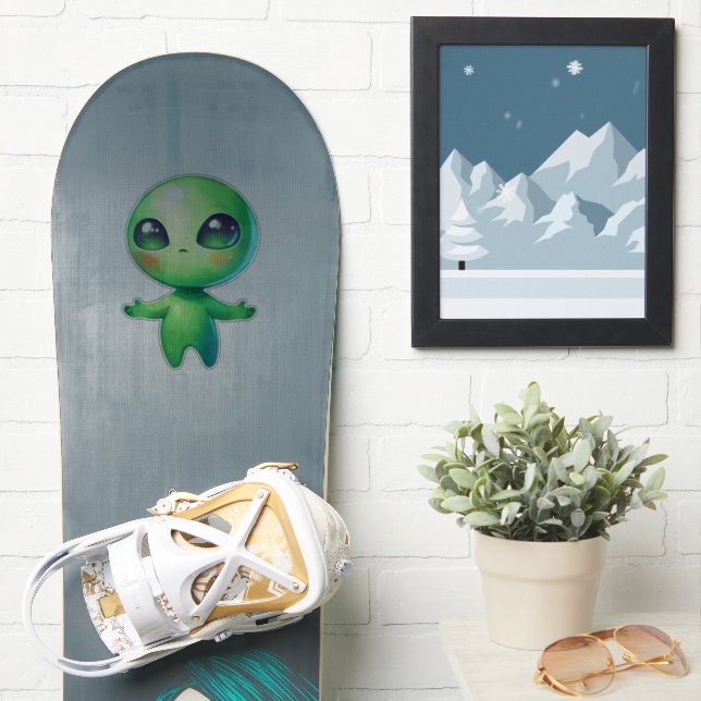 Pegatina de Alien Verde (snowboard)