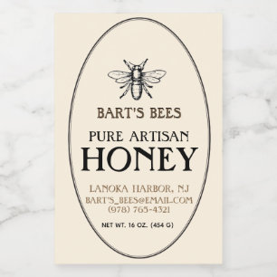 Pegatina de Alimentos de la Frontera de Abeja Herá