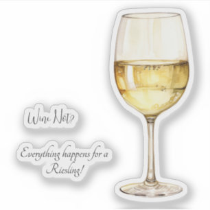 Pegatina de Amante del Vino Blanco con Frases Dive