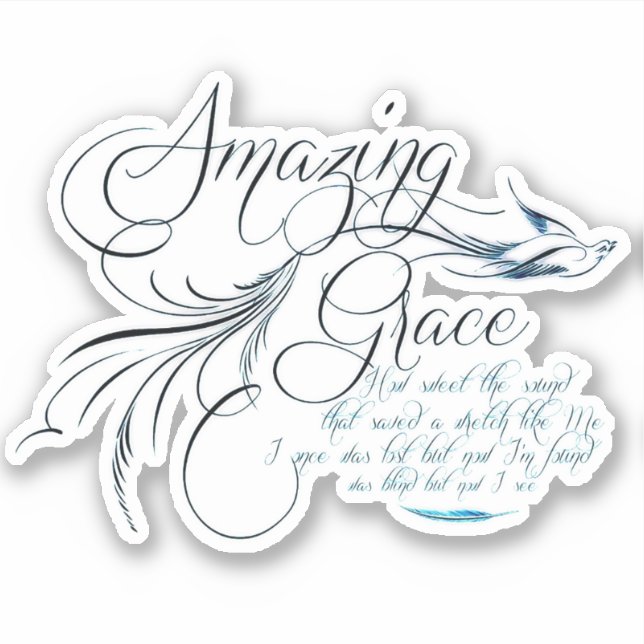Pegatina de Amazing Grace (Anverso)