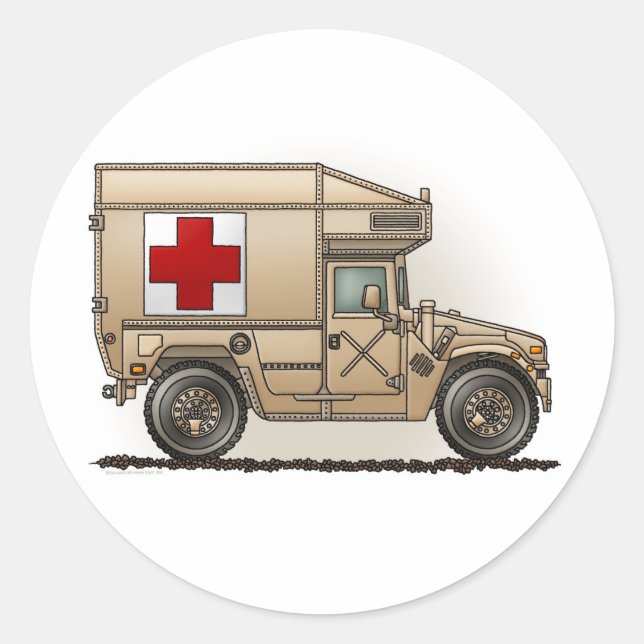 Pegatina de ambulancia Hummer militar (Anverso)