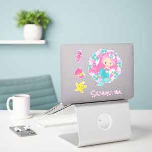 Pegatina de amigos de Mermaid Pink Sea