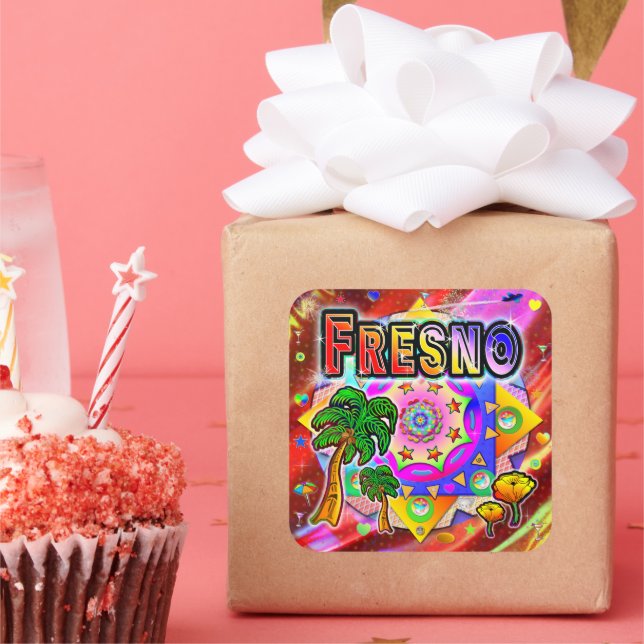 Pegatina de Amigos Tropicales Fresno (Fiesta)