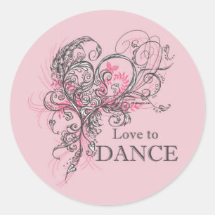 Pegatina de amor a la danza (personalizable)