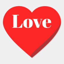 pegatina de amor de corazón rojo 3D