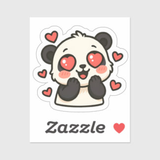 Pegatina de amor de Cute Panda - Diseño de ojos ca