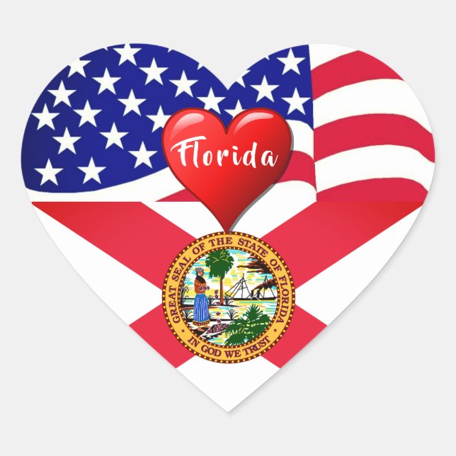 Pegatina de Amor de Florida de Viajes (Anverso)