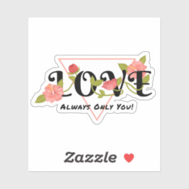 Pegatina de amor floral