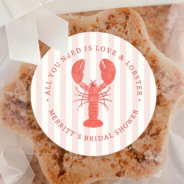 Pegatina de Amor Náutico y Lobster Bridal Shower (Subido por el creador)