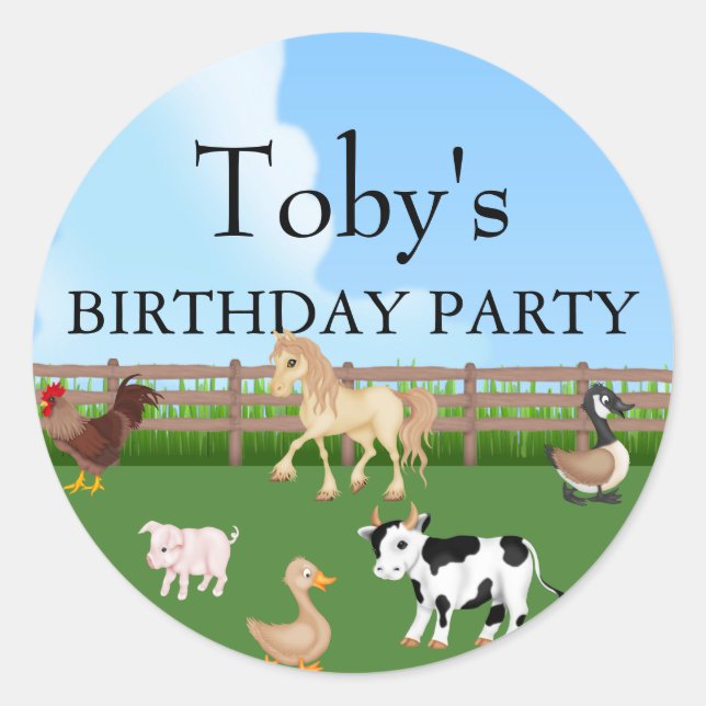 Pegatina de animales de granja (Anverso)